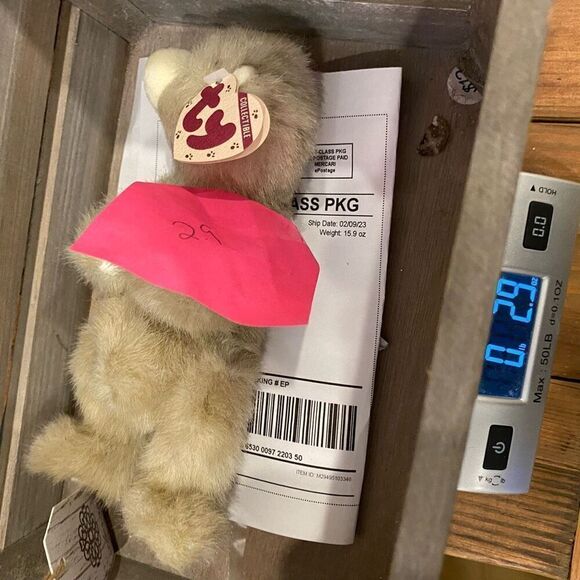 Ty Attic Treasures Collection Bear Dickens Jointed Tan Plush Stuffed Animal 8” - Picture 12 of 16